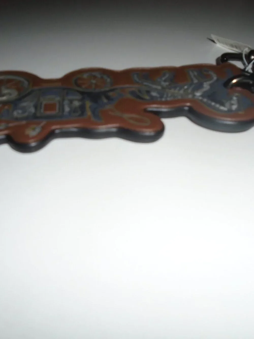 NEW COACH TATTOO CHELSEA LEATHER HORSE & CARRIAGE BAG CHARM KEYCHAIN RING 76959